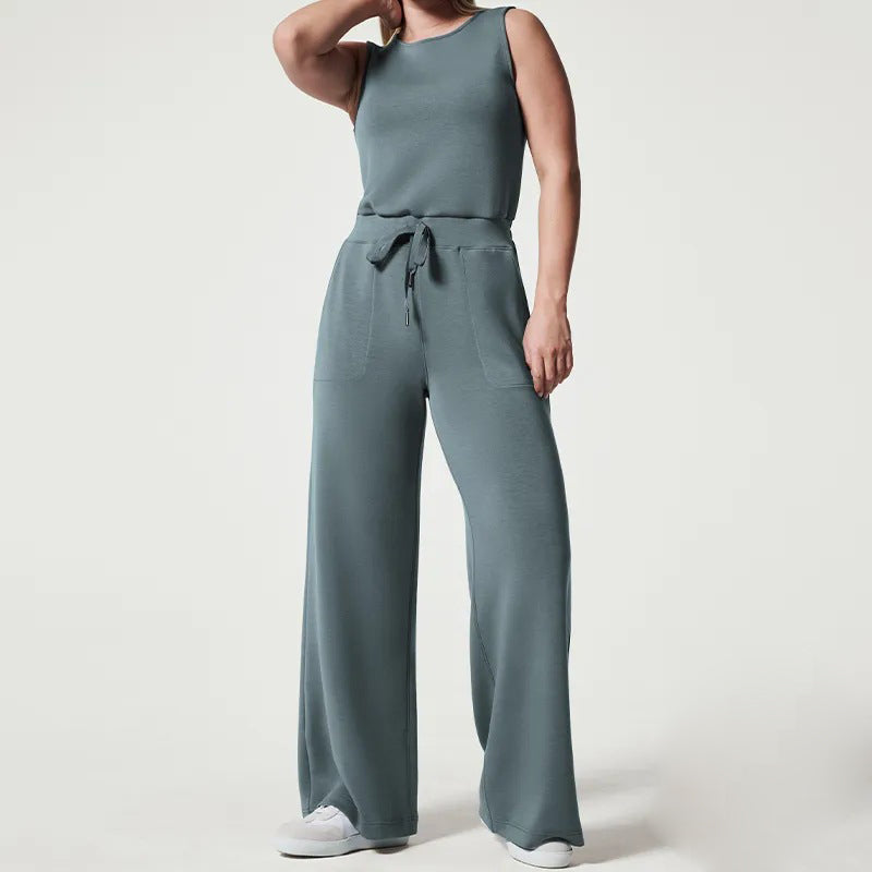 Variant image for Dam Jumpsuit Bekväm Polyester Lös Silhuett med Justerbart Bälte-9