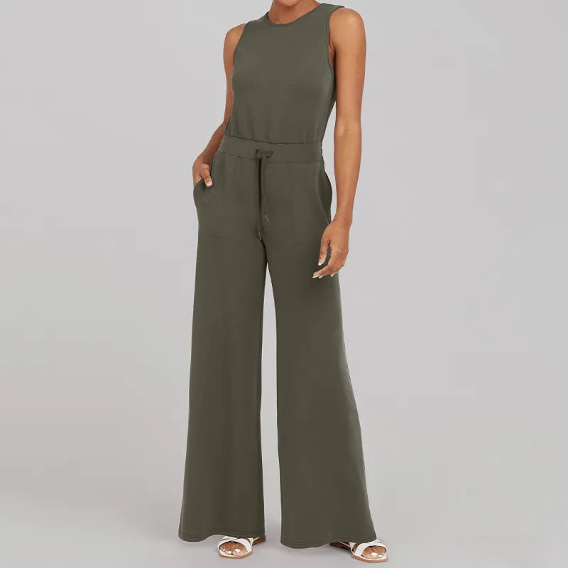 Variant image for Dam Jumpsuit Bekväm Polyester Lös Silhuett med Justerbart Bälte-17