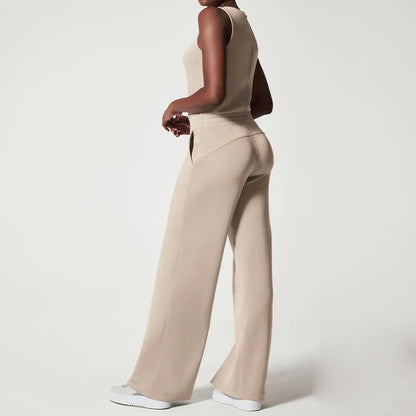 Dam Jumpsuit Bekväm Polyester Lös Silhuett med Justerbart Bälte-3