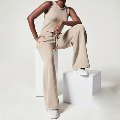 Dam Jumpsuit Bekväm Polyester Lös Silhuett med Justerbart Bälte-4