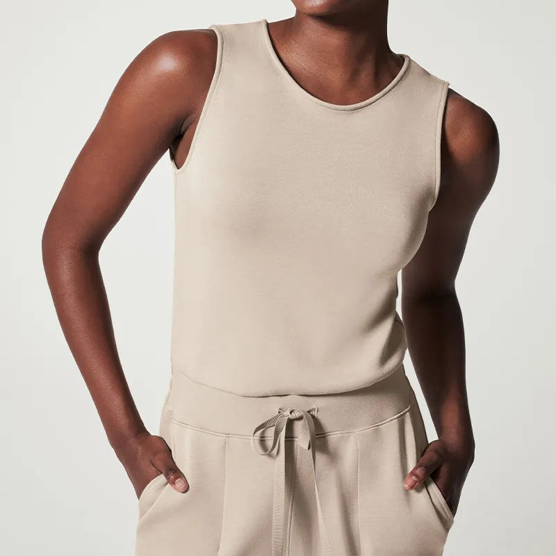 Dam Jumpsuit Bekväm Polyester Lös Silhuett med Justerbart Bälte-2