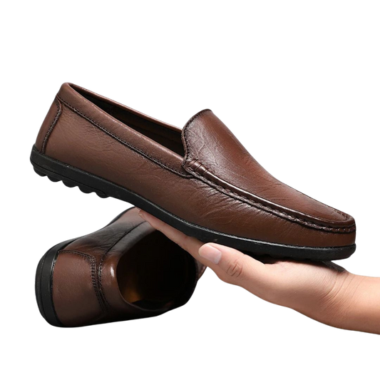 Herr Loafers i Läderstil Elegant Stil