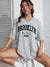 Kvinnors T-shirt Cirkulär Hals Brooklyn-tryck Bomull-4