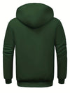 Hoodies Män Monokrom Dragkedja Mjuk Bomull Polyester-3