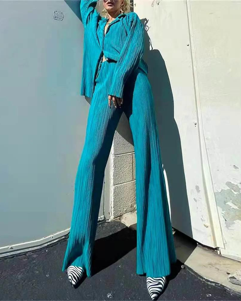 Elegant plisserad duo för kvinnor