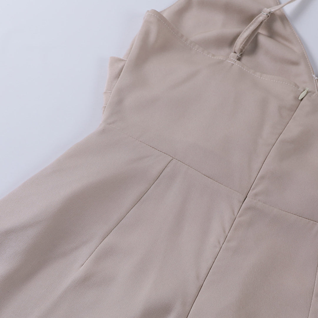 Dam Klänning Midi Draperad Spaghettiband Elegant Polyester 6