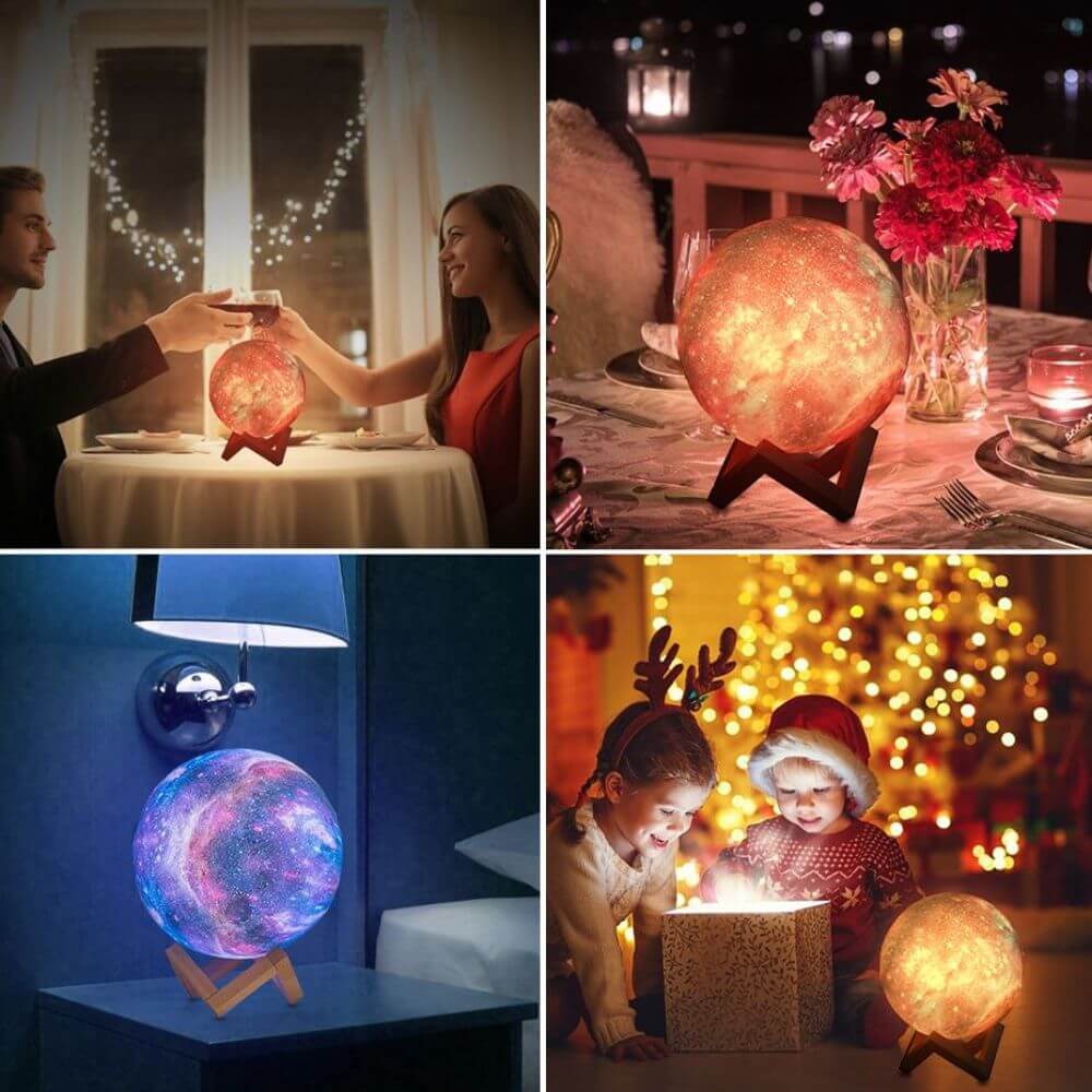Multicolor 3D Månlampa