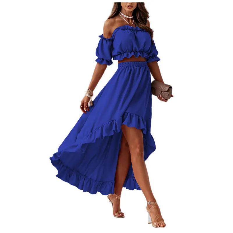 Variant image for Dam Maxiklänning Rufsad Stil Polyester För Vår Och Sommar-9