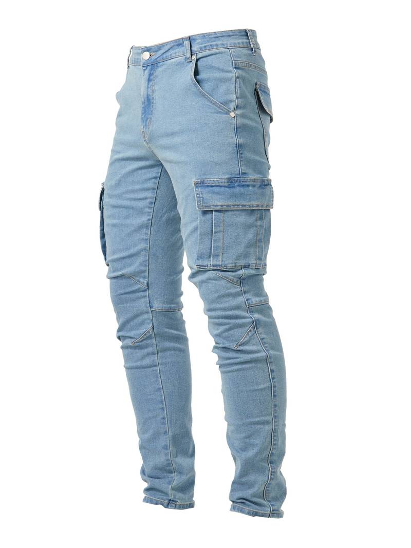 Variant image for Herr Slim-Fit Cargo Byxor Modern Design 100% Bomull-3
