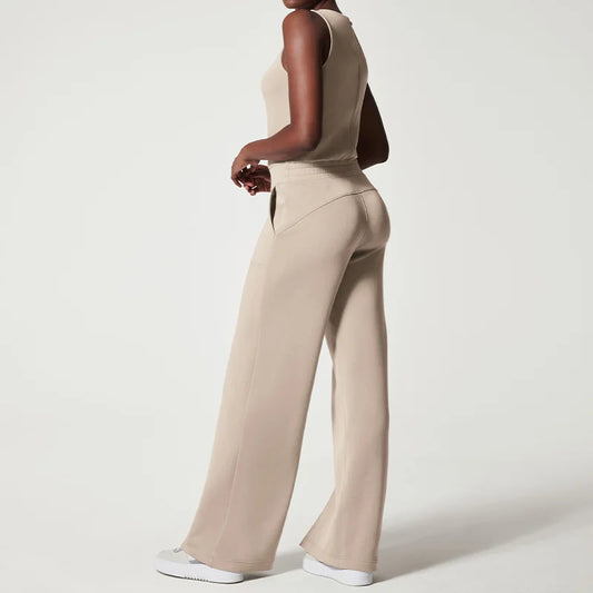 Dam Jumpsuit Elegant Långärmad Mjuk Polyester med Midjebälte-1