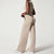 Dam Jumpsuit Elegant Långärmad Mjuk Polyester med Midjebälte-1