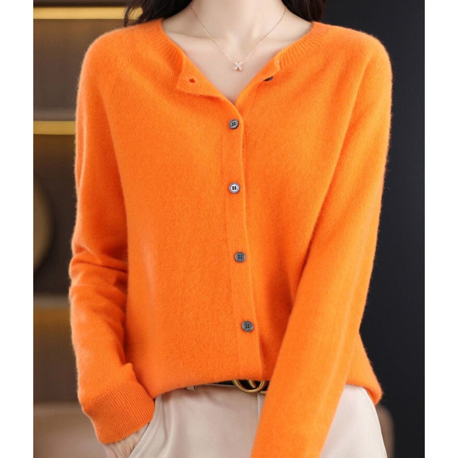 Variant image for Dam O-hals Cardigan i 100% Ull-13