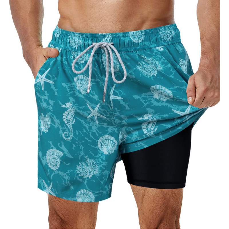 2-i-1 badshorts för män