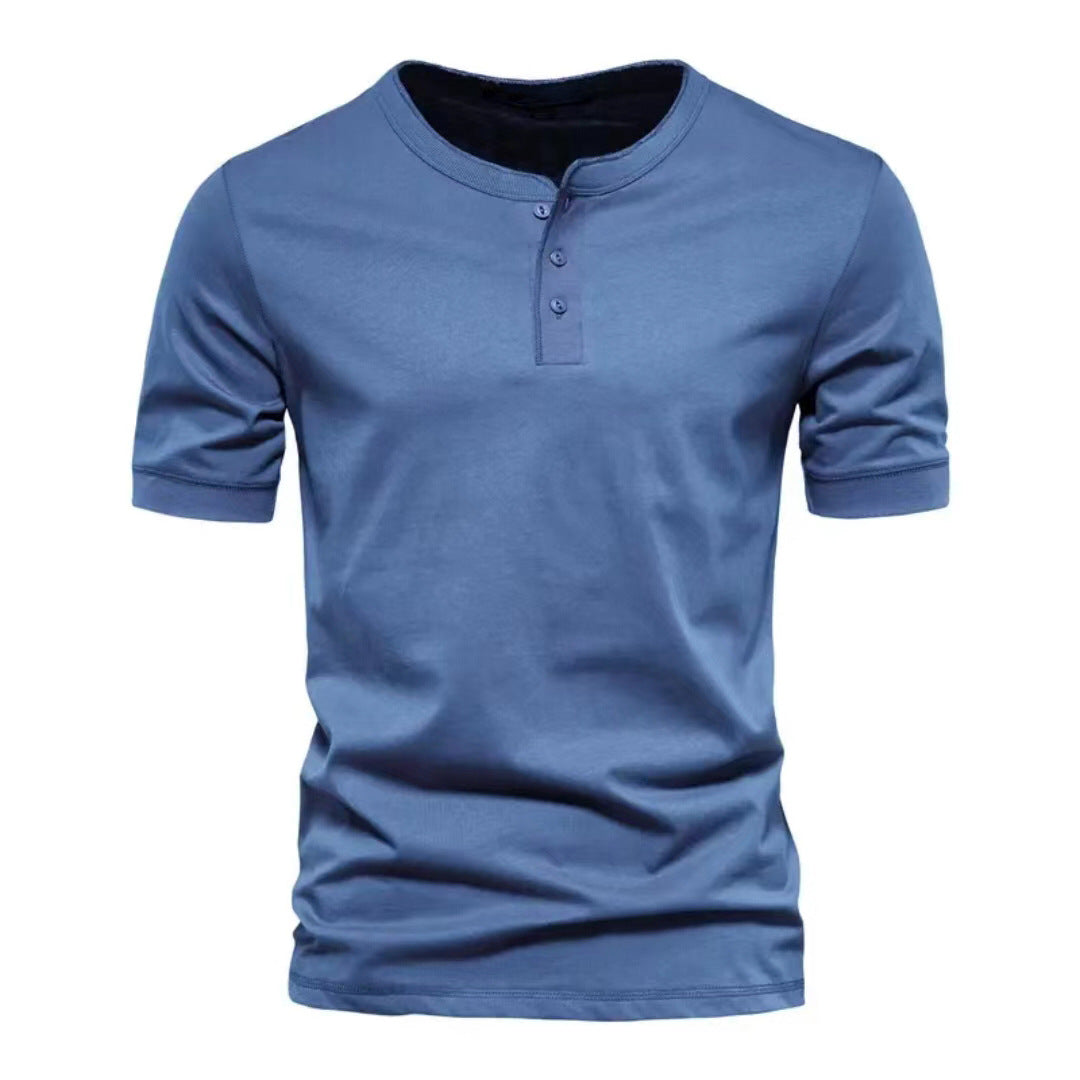 Herr T-shirt med Krage i Bomull
