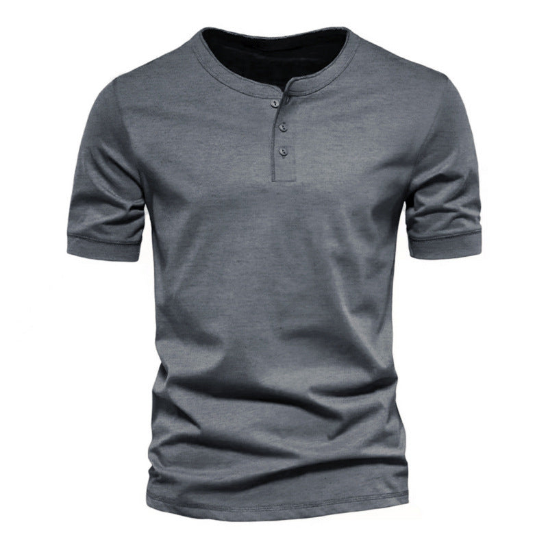 Herr T-shirt med Krage i Bomull