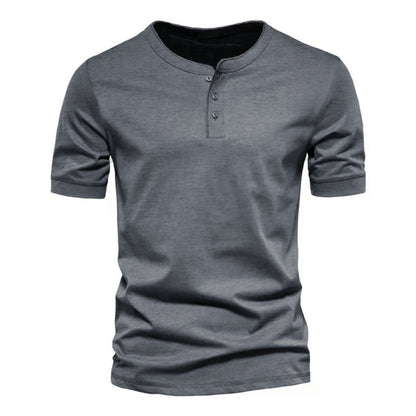 Herr T-shirt med Krage i Bomull