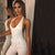 Dam Jumpsuit Rygglös Elegant Lätt Tyg-1