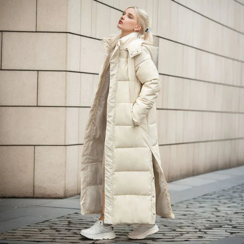 Variant image for Lång Vinterjacka Dam Elegant Polyester för Kalla Dagar-8