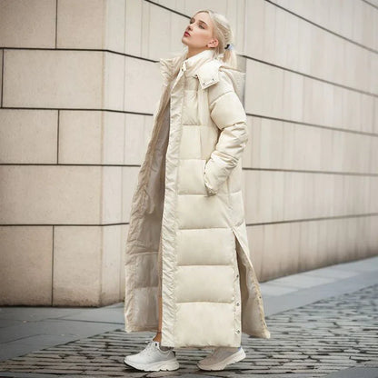 Variant image for Lång Vinterjacka Dam Elegant Polyester för Kalla Dagar-8