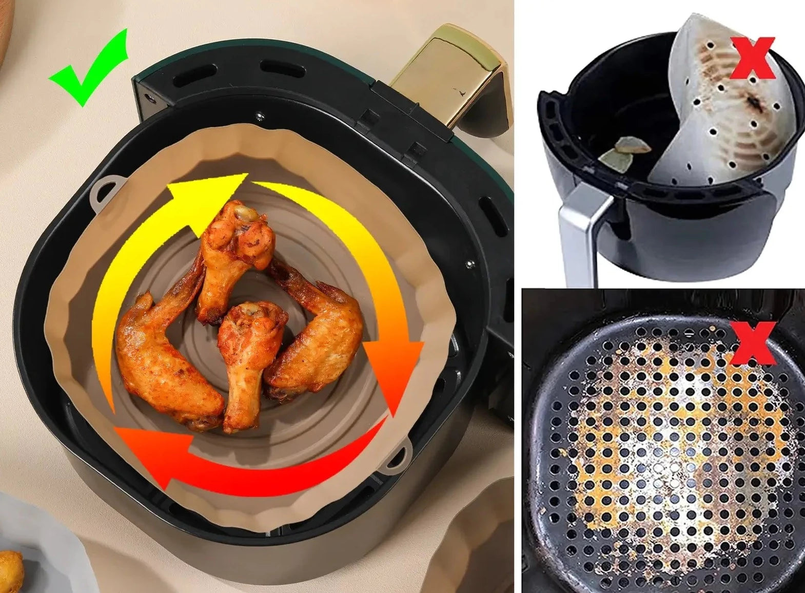 Återanvändbart silikonfoder för fritös
