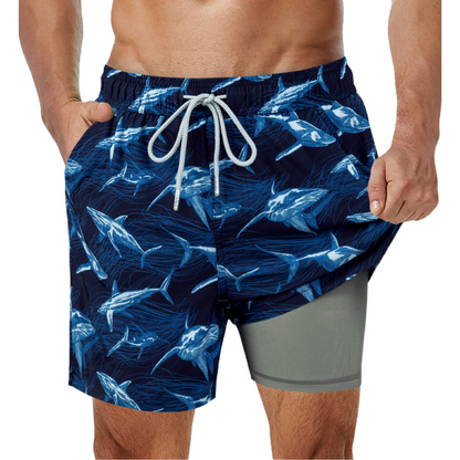 2-i-1 badshorts för män