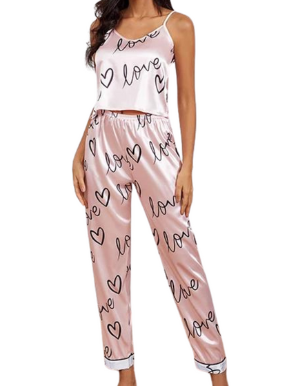 Pyjamasset i Satin-stil för kvinnor