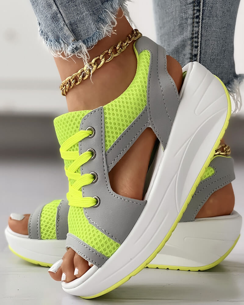 Chic Panelklädda Snörskor Sandaler