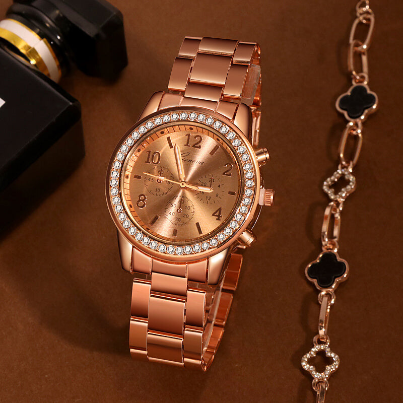 Damers Eleganta Klocka med Strass