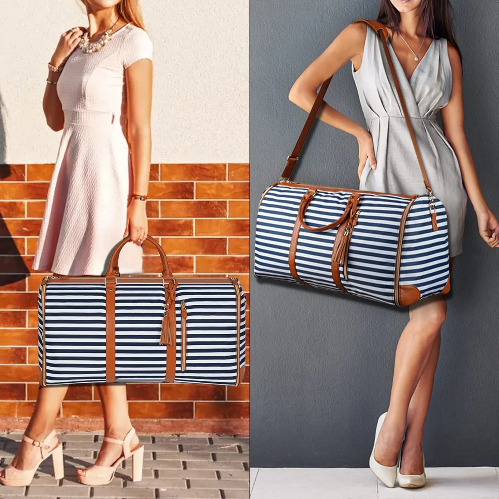 Unisex Resväska Fällbar PU-Läder Vattentålig och Rymlig-4