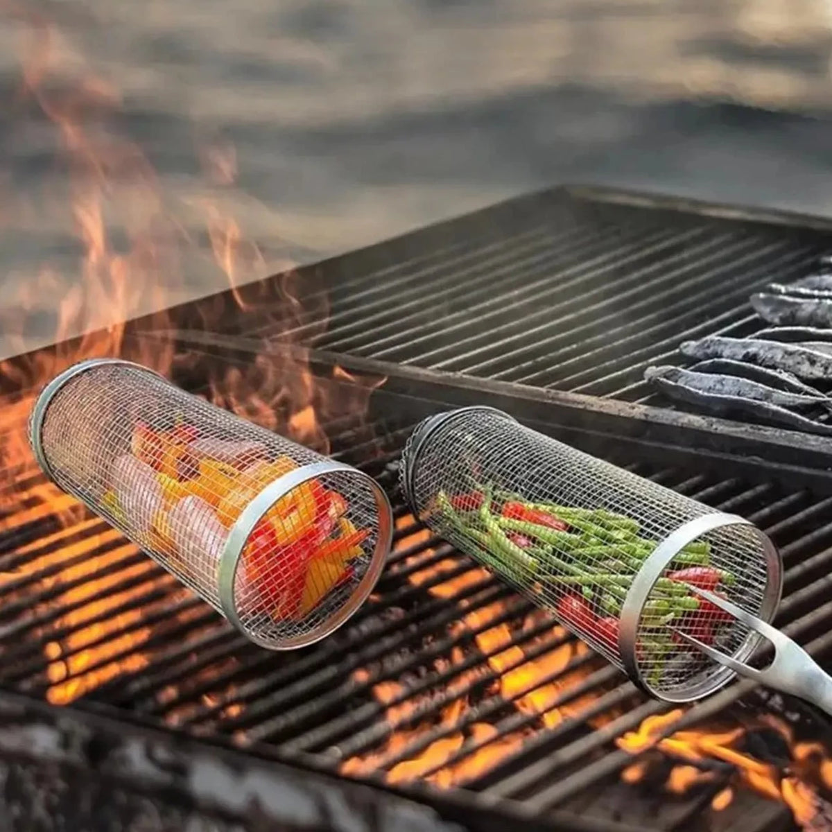 Rostfritt stål BBQ Grillning Korg