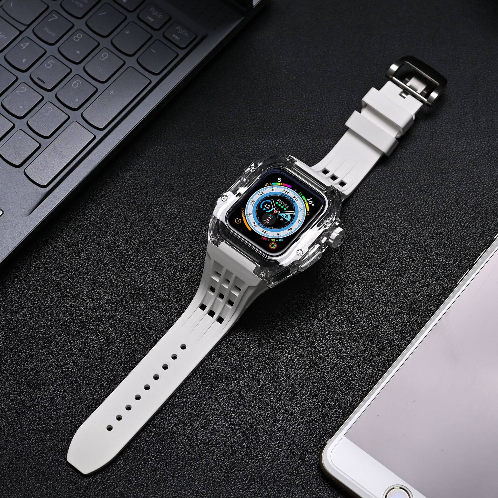 Apple Watch genomskinligt fallband