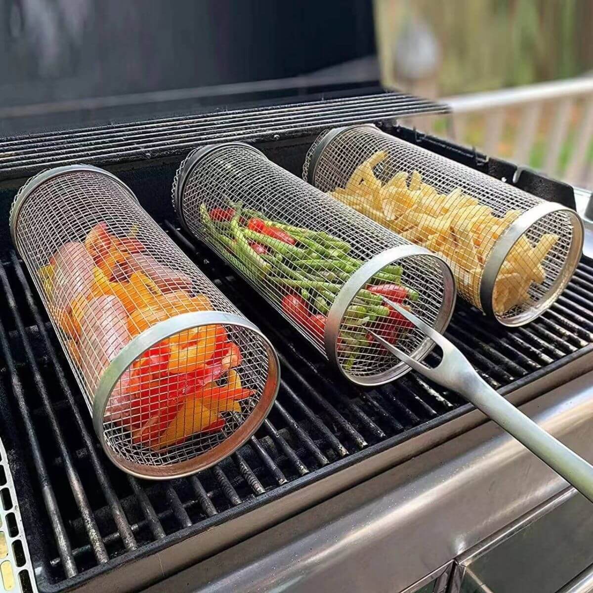 Rostfritt stål BBQ Grillning Korg