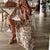 Dam Maxiklänning Elegant Polyester Långärmad Sommar-2