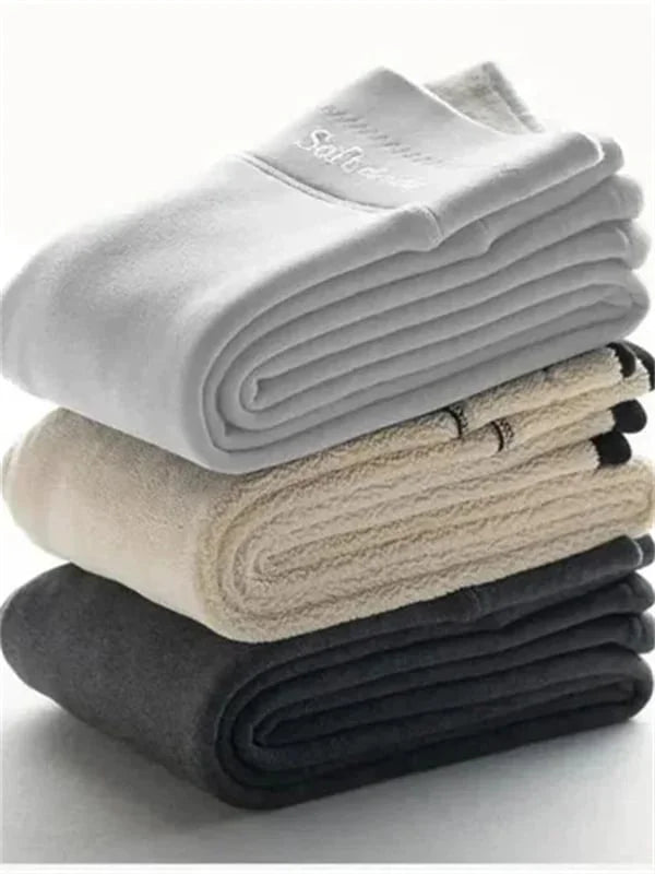 Dam Leggings Fleece Fodrade Varm och Bekväm Hög Midja 3