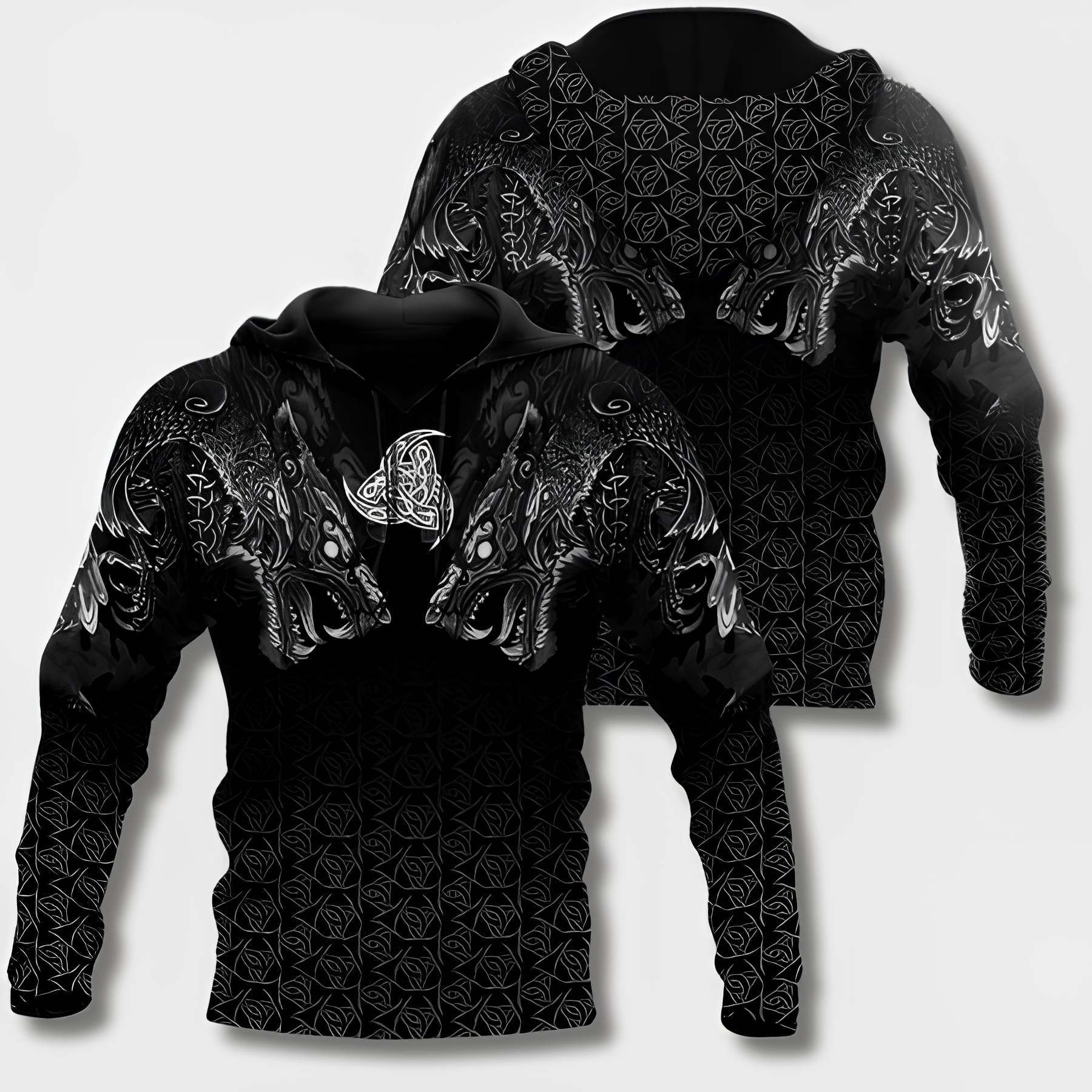 Variant image for Herr Hoodie Viking Stil Mjuk Bomull-1