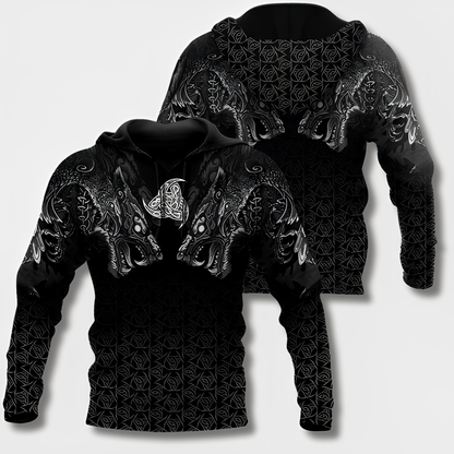 Variant image for Herr Hoodie Viking Stil Mjuk Bomull-1