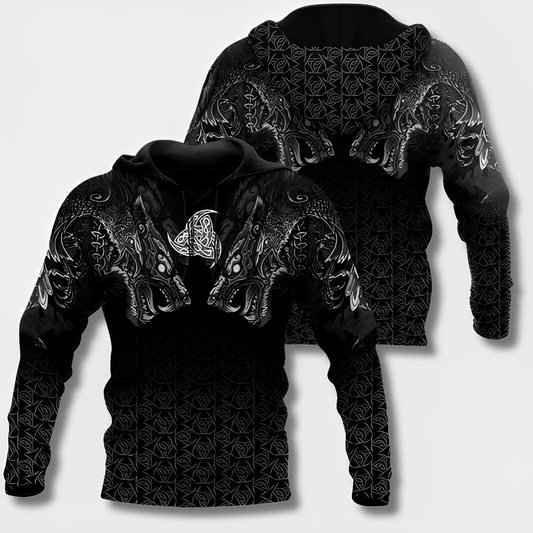 Variant image for Herr Hoodie Viking Stil Mjuk Bomull-1