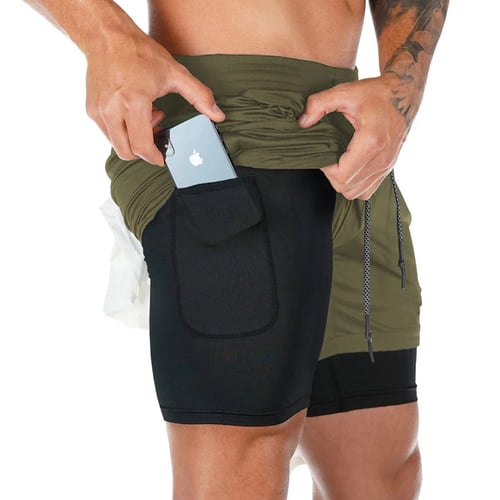 Herrar Sportshorts 2-i-1 Fuktdränerande Polyester 3