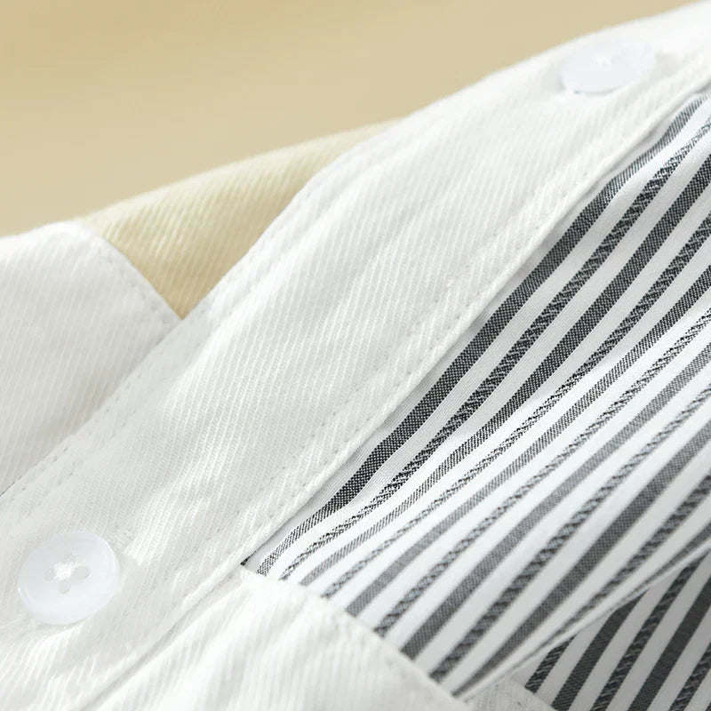 Herrskjorta Patchwork Avslappnad Bomull 4