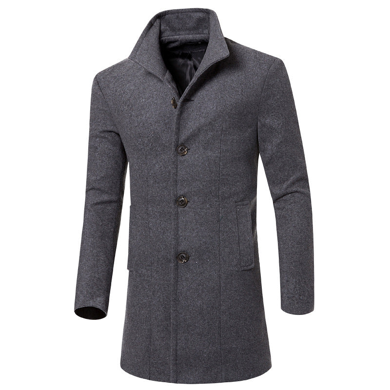 Trenchcoat med stående krage för män