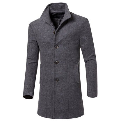 Trenchcoat med stående krage för män