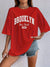Variant image for Kvinnors T-shirt Cirkulär Hals Brooklyn-tryck Bomull-17