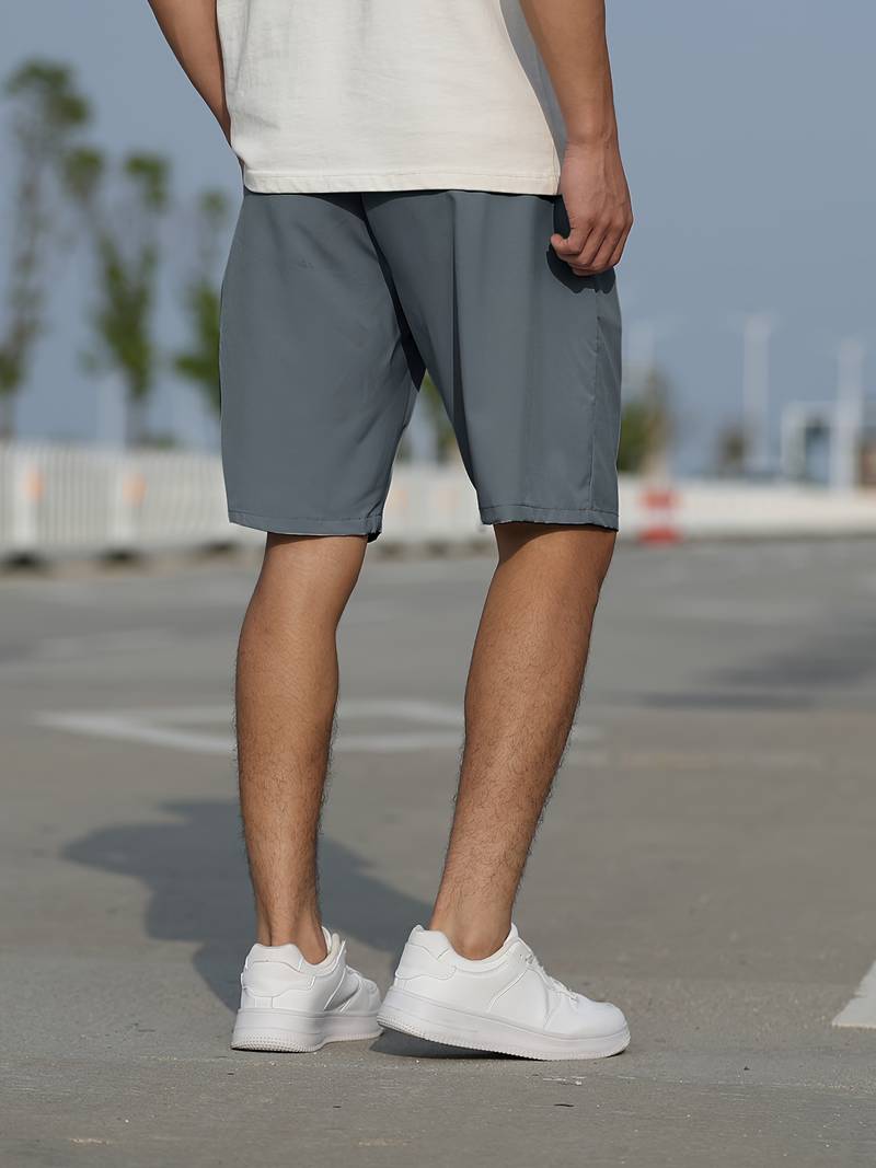Herr Shorts Avslappnat Cordmaterial Justerbar Snörning-2