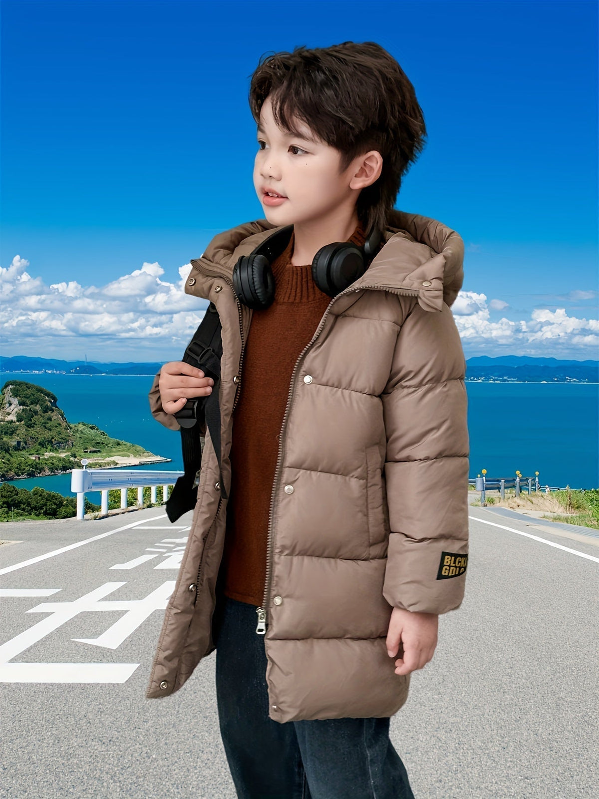 Variant image for Pojkar Halvlängd Jacka Vattenavvisande Material Med Dragkedja-11