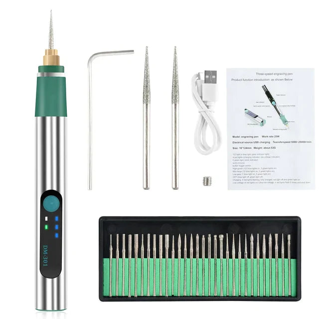 Manuell Graveringspenna för Trä, Glas, Läder och Sten - Hållbar Plast och Metall-1