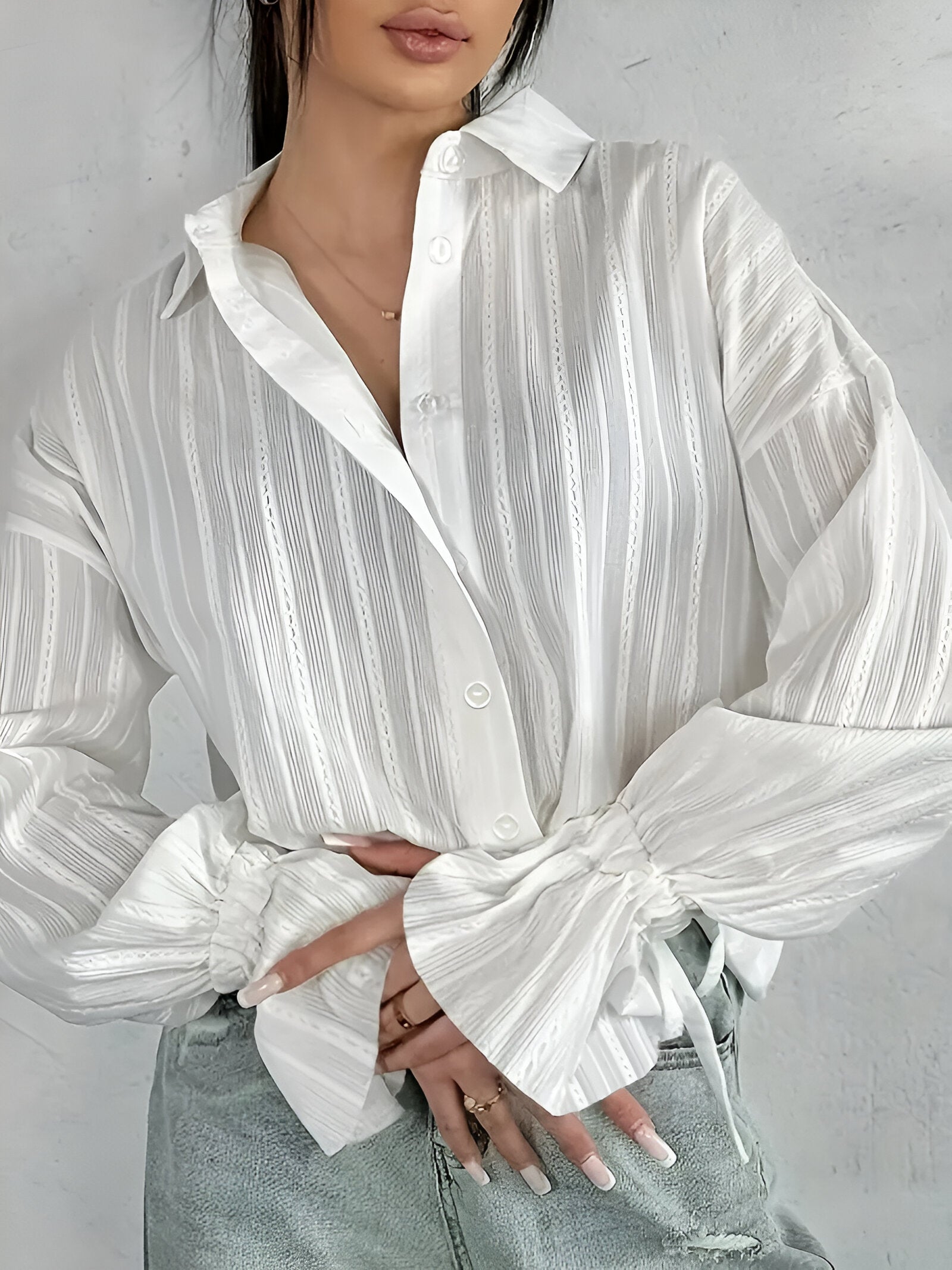 Variant image for Herrskjorta Broderad Krage Chic Design 100% Bomull-1