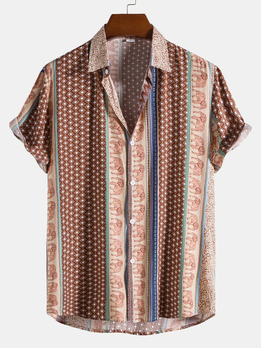 Variant image for Herrskjorta Lätt Vintage Look 100% Bomull Avslappnad Snitt-9