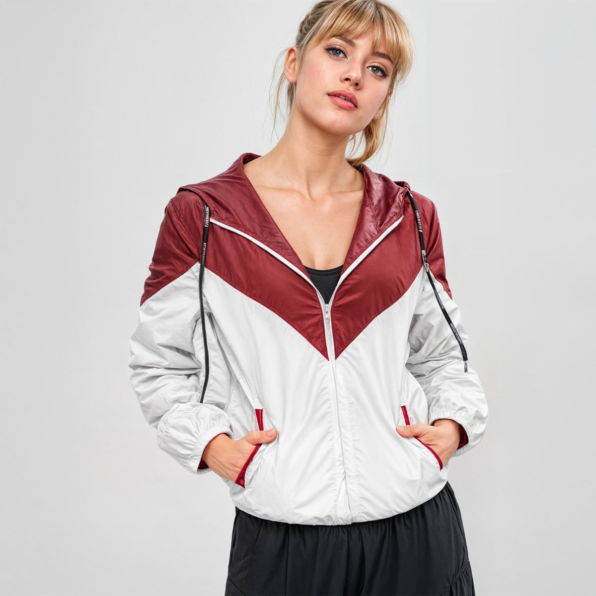 Tvåfärgad vindjacka