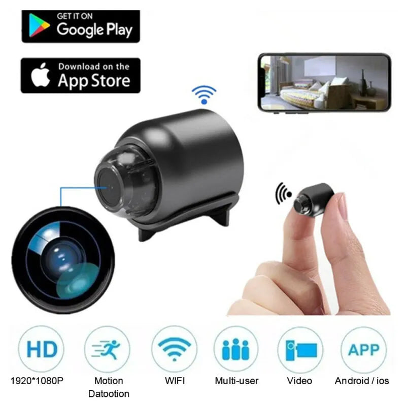 Trådlös Övervakningskamera Inomhus 1080p HD med WiFi och Nattvision-1