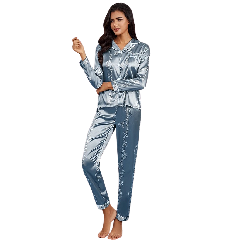 Elegant långärmad pyjamas för kvinnor